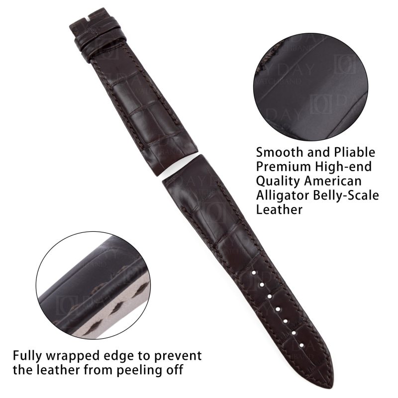 replacement custom Brown alligator leather watch band for Breguet Type XXI 3810 strap