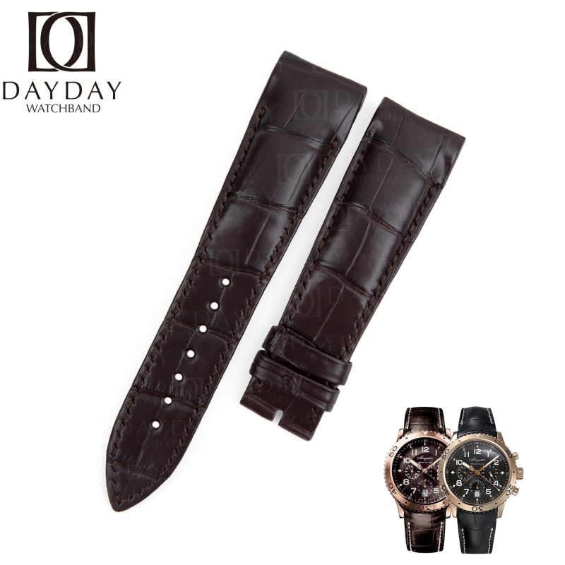 replacement custom Brown alligator leather watch band for Breguet Type XXI 3810 strap