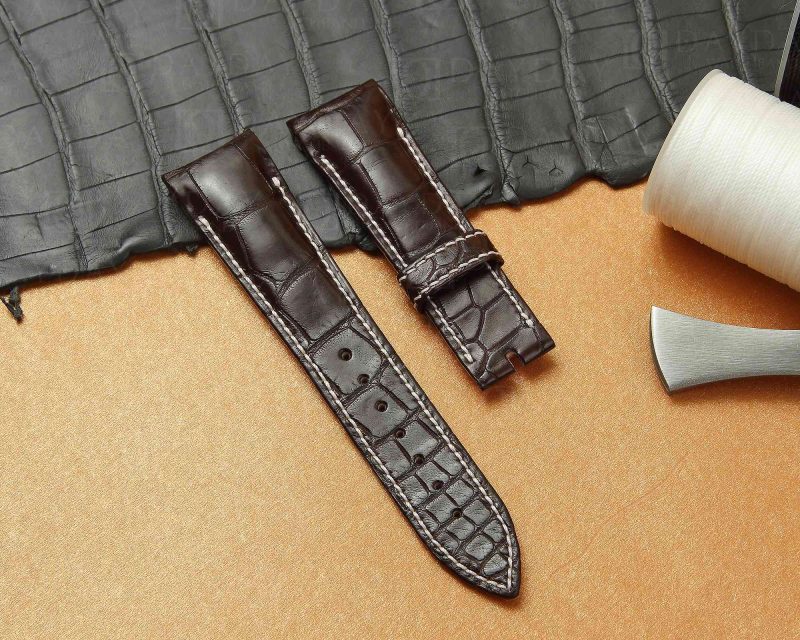 replacement custom Brown alligator leather watch band for Breguet Type XXI 3810 strap