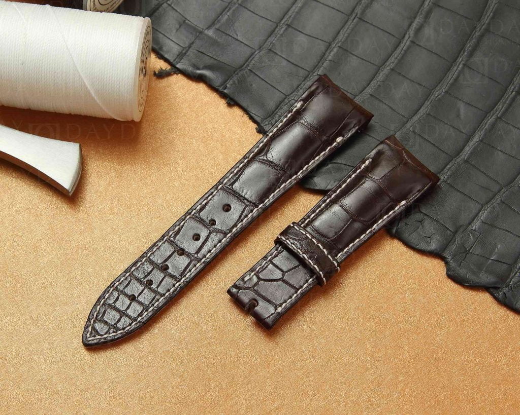 replacement custom Brown alligator leather watch band for Breguet Type XXI 3810 strap