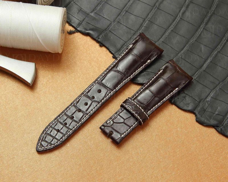 replacement custom Brown alligator leather watch band for Breguet Type XXI 3810 strap