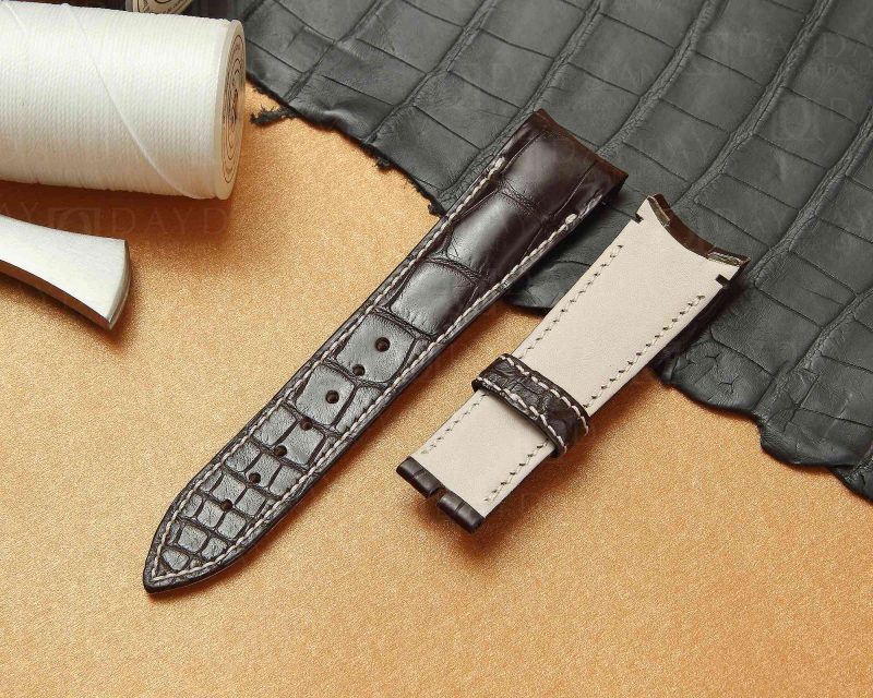 replacement custom Brown alligator leather watch band for Breguet Type XXI 3810 strap