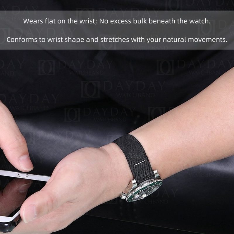 20mm 21mm 22mm Elastic watch band black canvas nylon watch band for Rolex Omega Blancpain Patek Philippe straps
