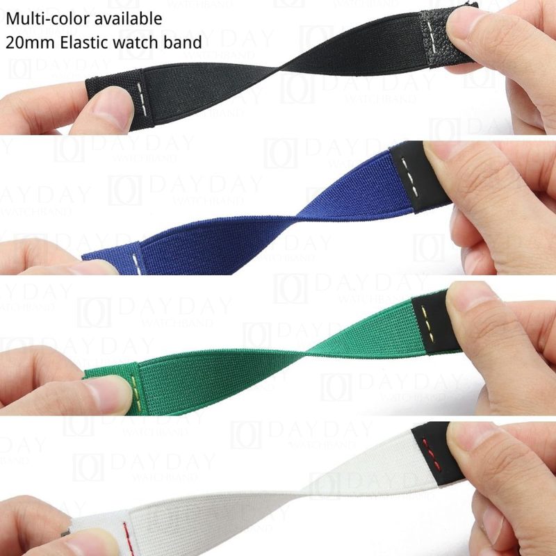 20mm 21mm 22mm Elastic watch bands black canvas nylon strap for Rolex Omega Blancpain Patek Philippe strap