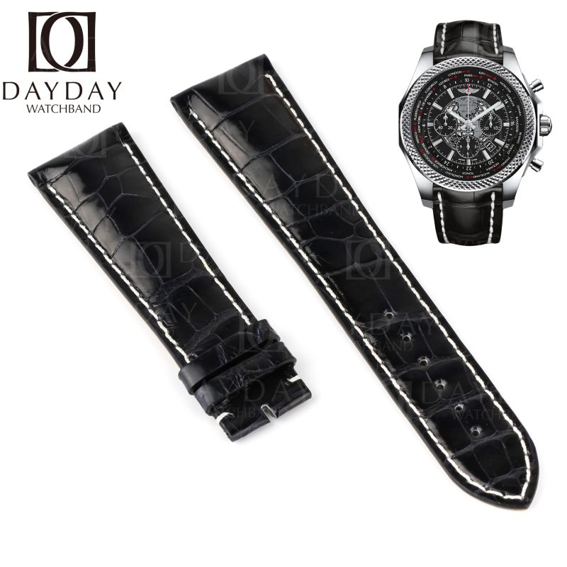 22mm-24mm-Replacement-Alligator-leather-watch-band-strap-for-Breitling-Bentley-Navitimer-Superocean