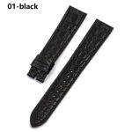Alligator single tour black leather straps replacement for Hermes Cape cod Heure H single watch band