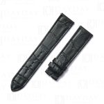 Alligator single tour black leather strap replacement for Hermes Cape cod Heure H single watch bands