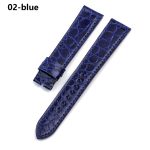 Alligator single tour blue leather strap replacement for Hermes Cape cod Heure H single watch bands