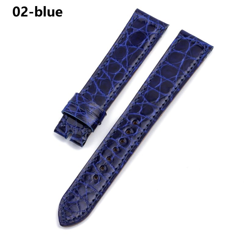 Alligator single tour blue leather strap replacement for Hermes Cape cod Heure H single watch bands
