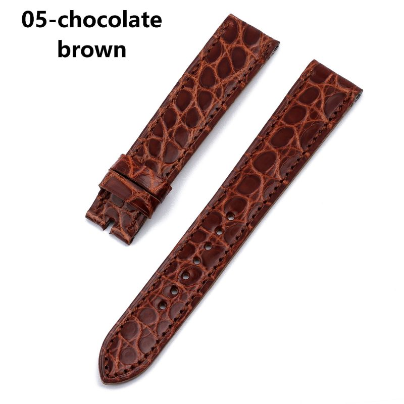 Alligator single tour chocolate brown leather straps replacement for Hermes Cape cod Heure H single watch band