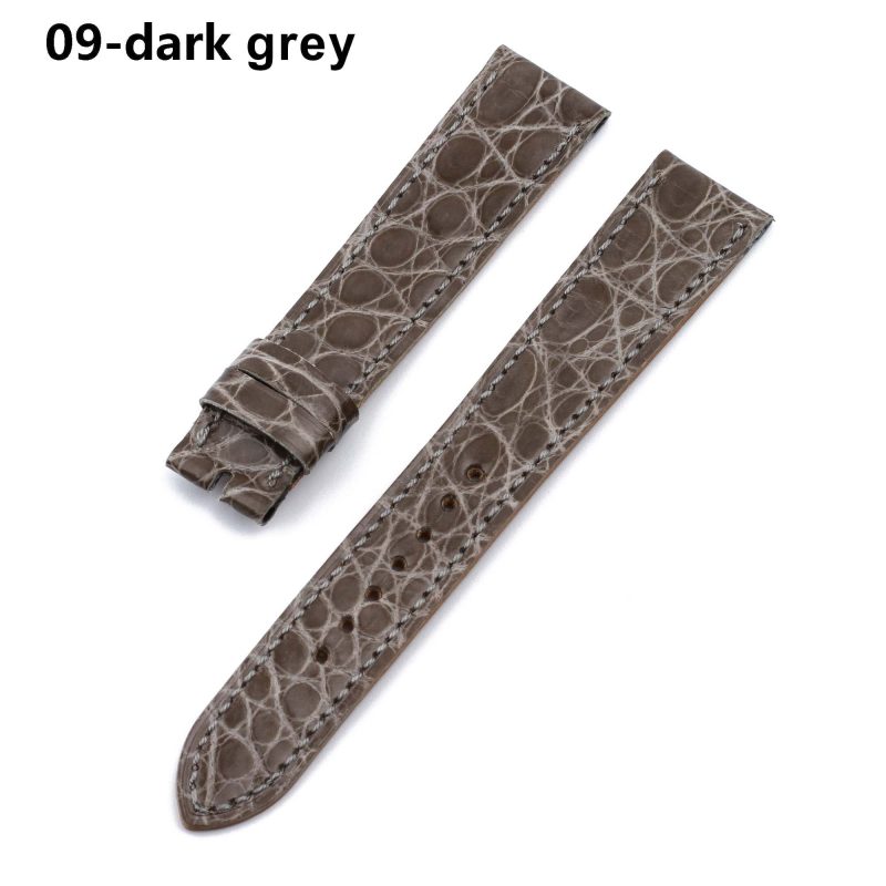 Alligator single tour dark grey leather straps replacement for Hermes Cape cod Heure H single watch band
