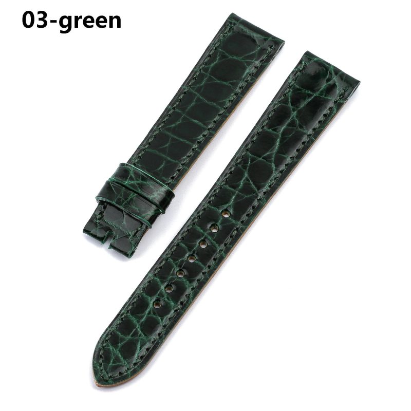 Alligator single tour green leather straps replacement for Hermes Cape cod Heure H single watch band