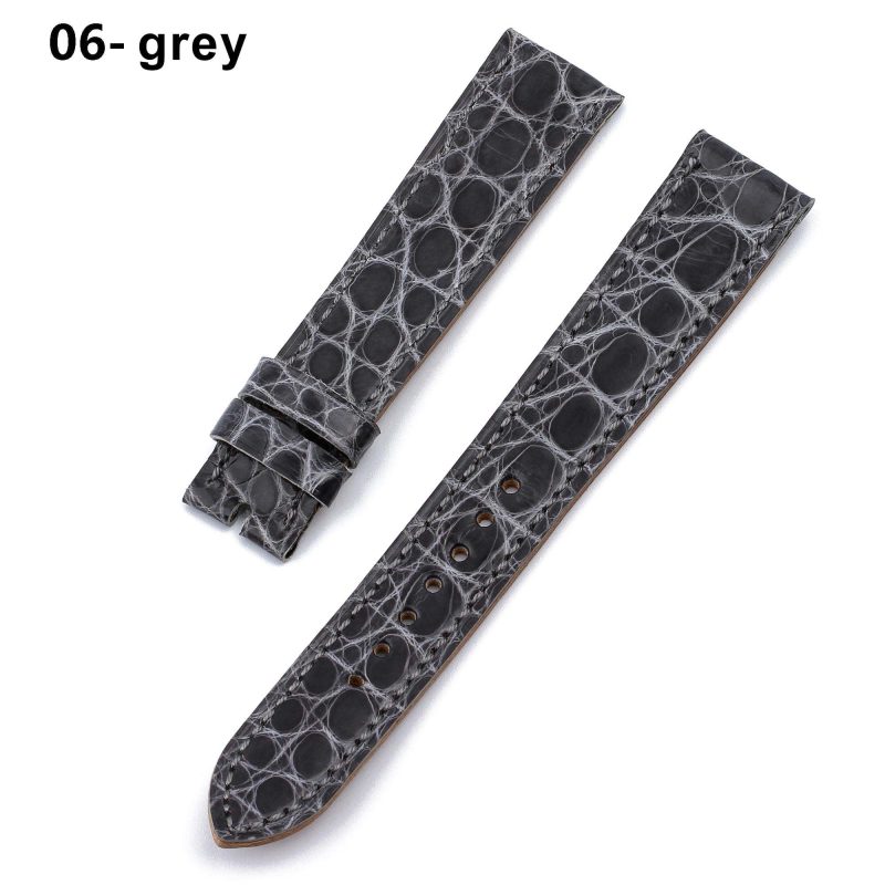 Alligator single tour grey leather straps replacement for Hermes Cape cod Heure H single watchband