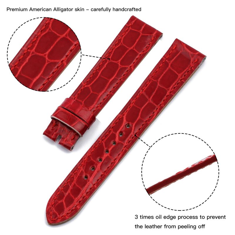 Alligator single tour leather straps replacement for Hermes Cape cod Heure H single watch bands
