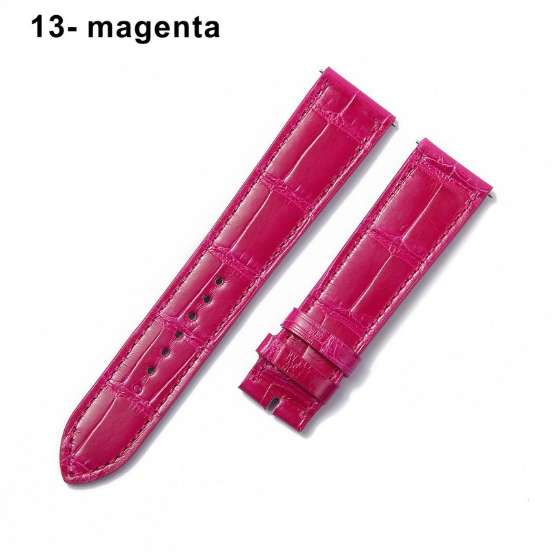 Alligator single tour magenta leather strap replacement for Hermes Cape cod Heure H single watch band