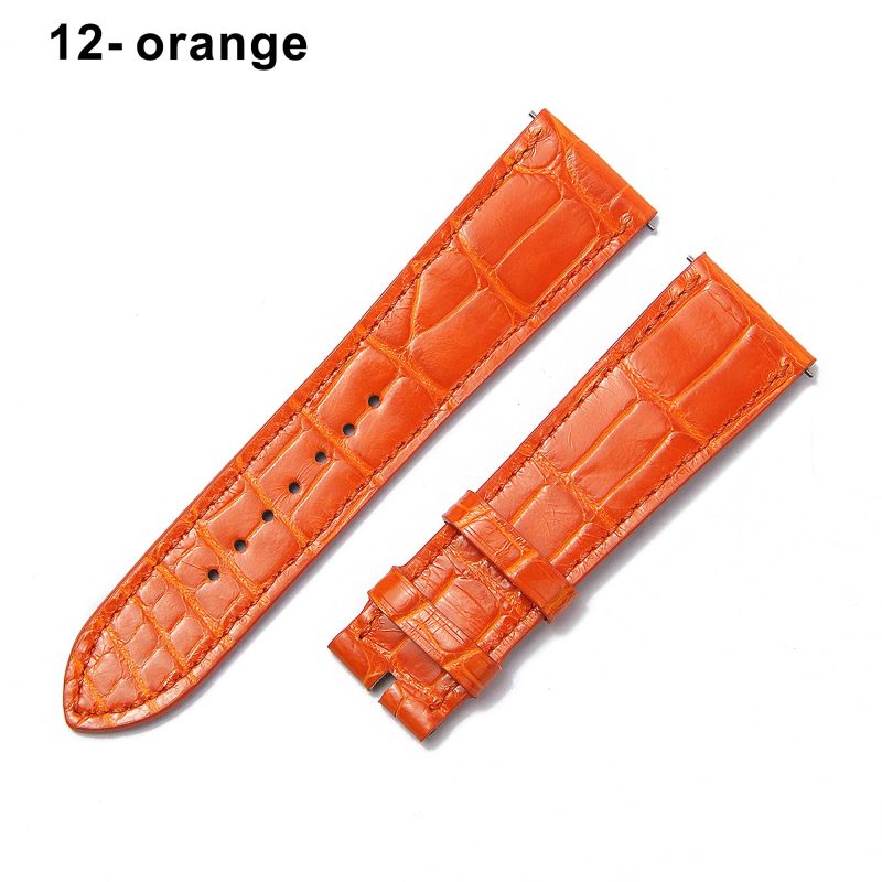 Alligator single tour orange leather strap replacement for Hermes Cape cod Heure H single watch band