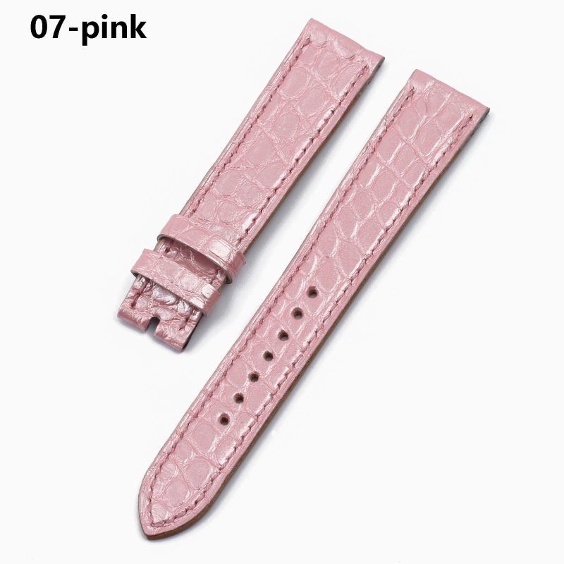 Alligator single tour pink leather strap replacement for Hermes Cape cod Heure H single watch band