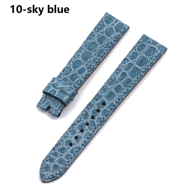 Alligator single tour sky blue leather strap replacement for Hermes Cape cod Heure H single watch band