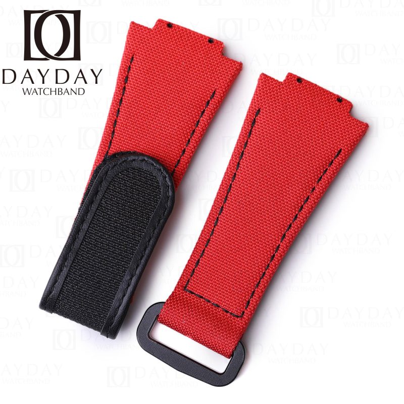 Buy Red velcro nylon watch strap for Hublot Big Bang 647 for sale