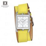 Buy custom bespoke yellow genuine Epsom leather double tour watch band replacement for sale fit for Hermes Cape cod, Heure H, Arceau watch