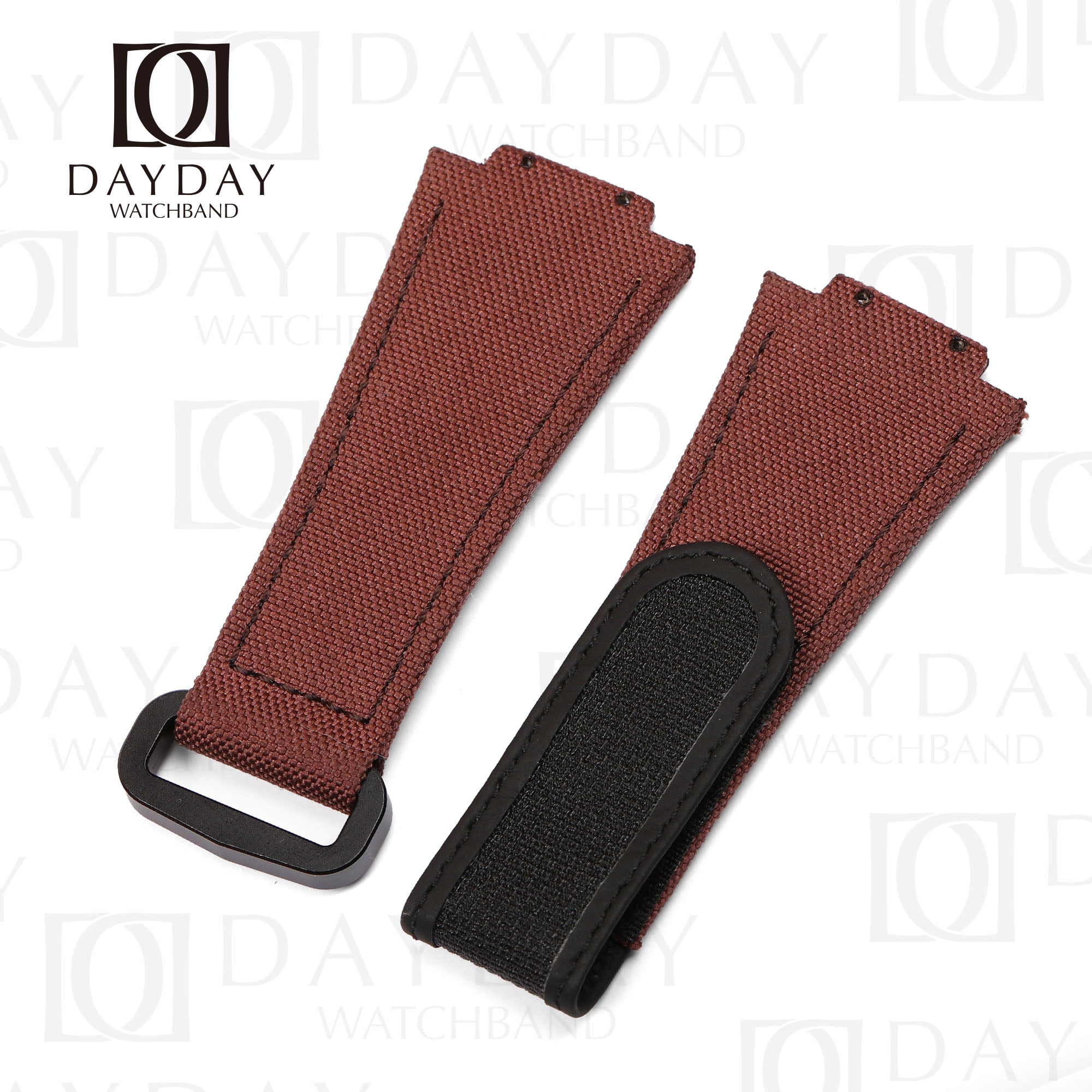 Custom Brown velcro watch band for Hublot Big Bang 641 replacement strap