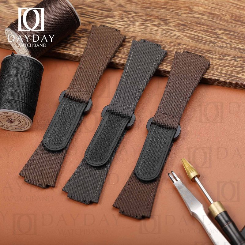 Custom Brown velcro watch band for Hublot Big Bang 641 replacement straps