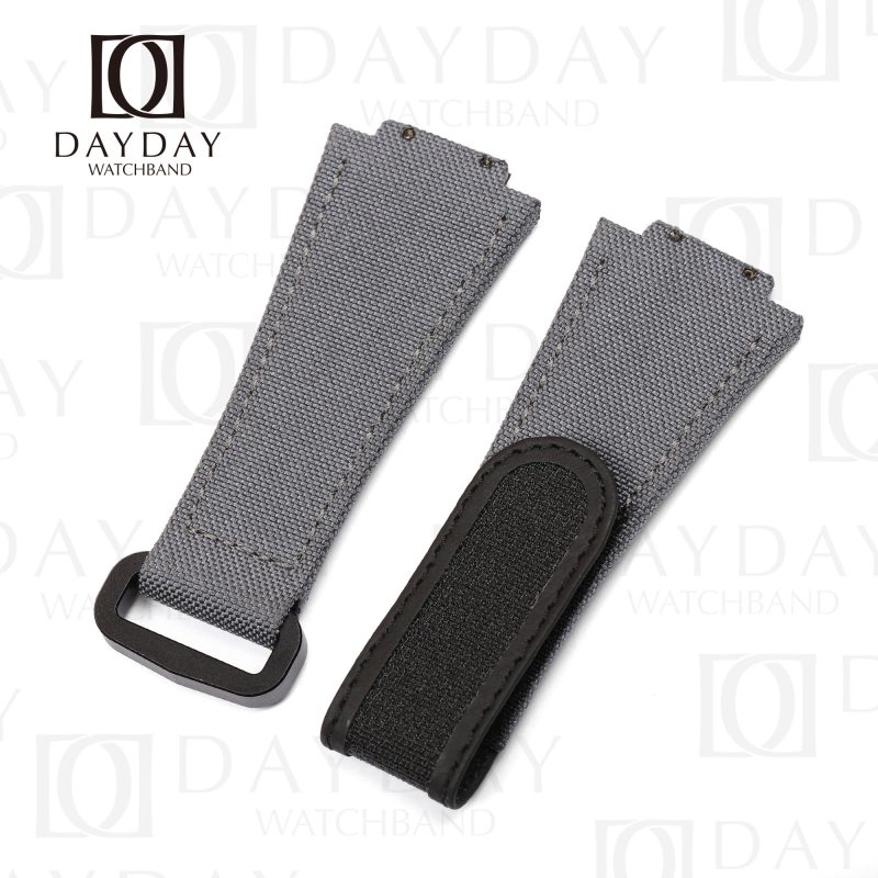 Custom Dark Grey velcro watch band for Hublot Big Bang 641 replacement strap