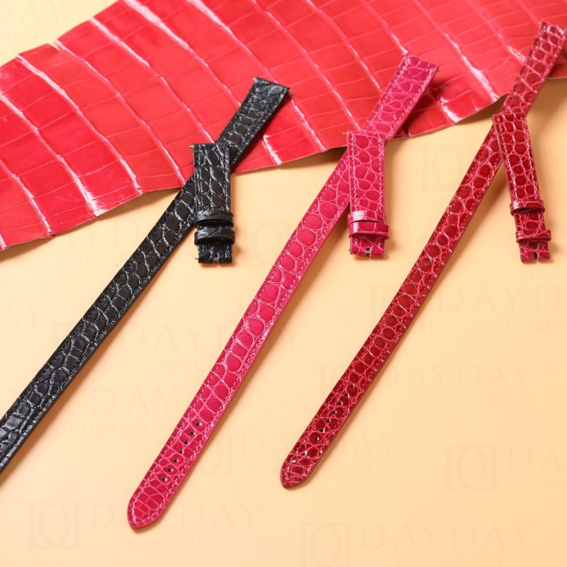 Custom Double Tour watchbands alligator leather for Hermes Cape Cod Heure H Arceau straps