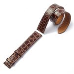 Custom Double Tour watch band brown alligator leather for Hermes Cape Cod Heure H Arceau strap