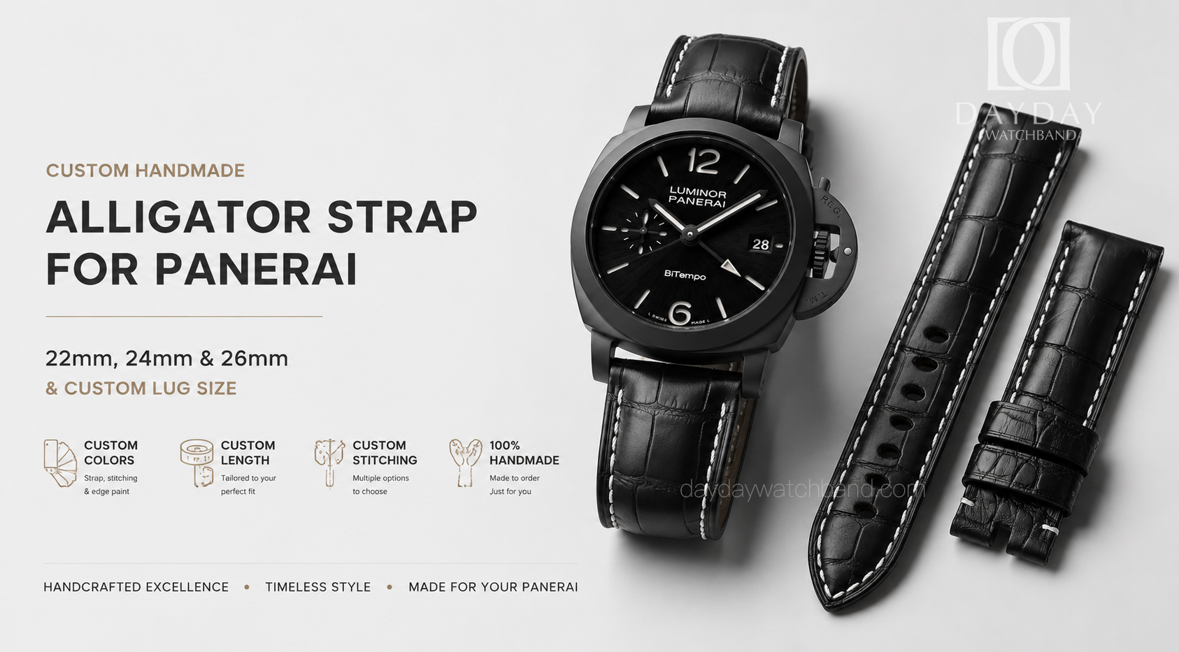Custom-alligator-strap-for-panerai-22mm-24mm-26mm