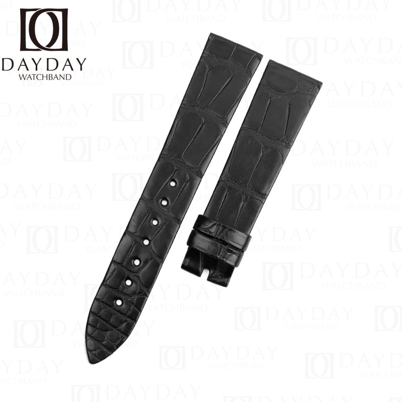 Custom black Alligator Leather watch strap for Jaeger-LeCoultre Rendez Vous - replacement watch band for sale