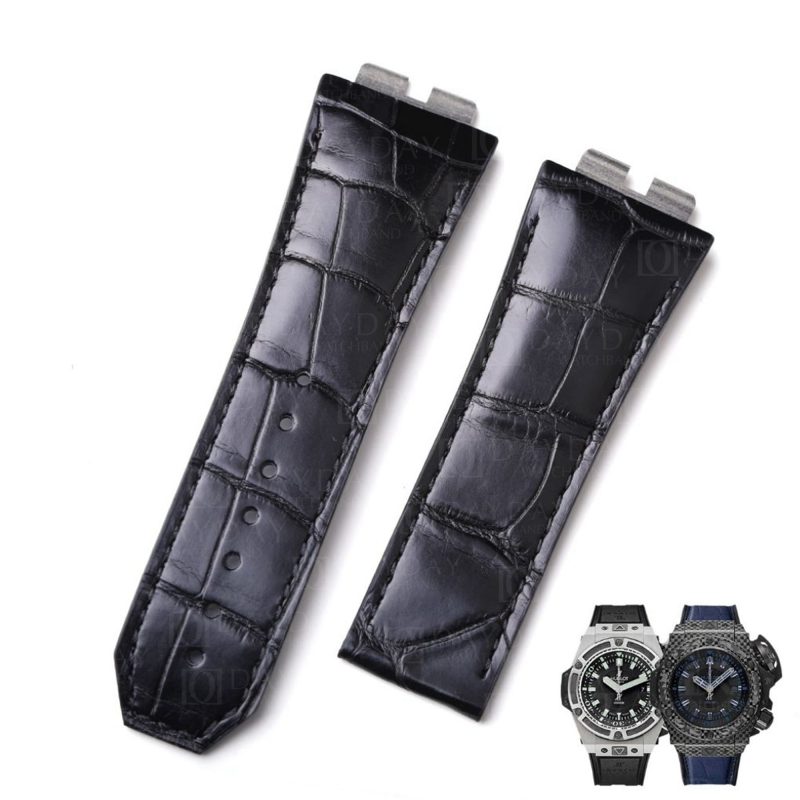 Hublot Big Bang Unico 441 one click quick change replacement black alligator leather watchband for sale strap