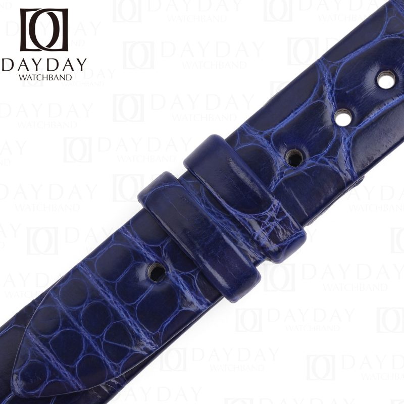 Custom blue Alligator Leather watch strap for Jaeger-LeCoultre Rendez Vous - replacement watch band for sale