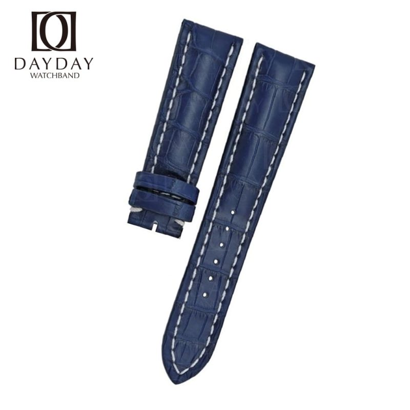 Custom blue handmade best alligator leather watch band replacement for Breitling Bentley Navitimer Superocean luxury watch (2)