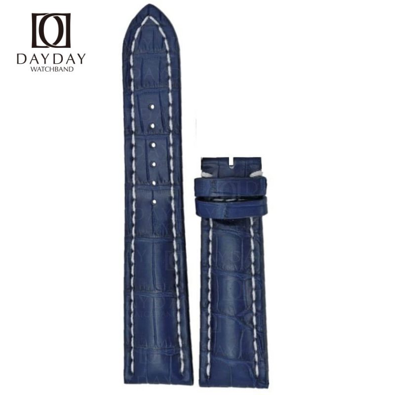 Custom blue handmade best alligator leather watch band replacement for Breitling Bentley Navitimer Superocean luxury watch