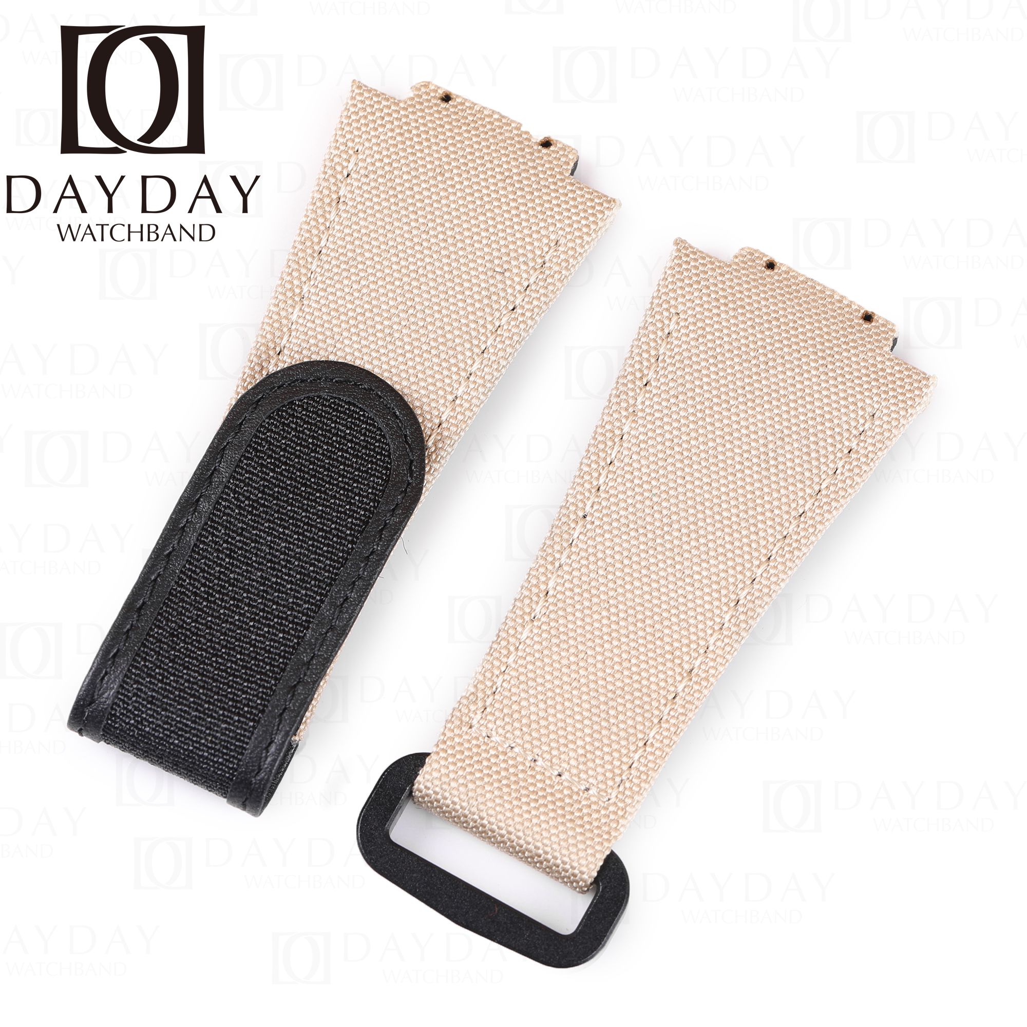 Custom cream velcro watch band for Hublot 647 Spirit of Big Bang Moonphase