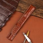 Custom genuine American Alligator Belly-Scale leather watch strap replacement for Breitling Bentley Navitimer Superocean luxury watch (7)