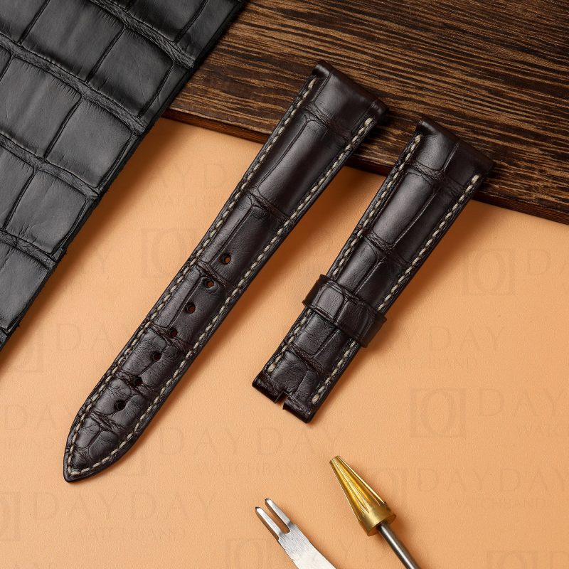 Daydaywatchband Custom genuine alligator brown leather watch strap replacement for Breguet Classique Moonphase luxyry watch