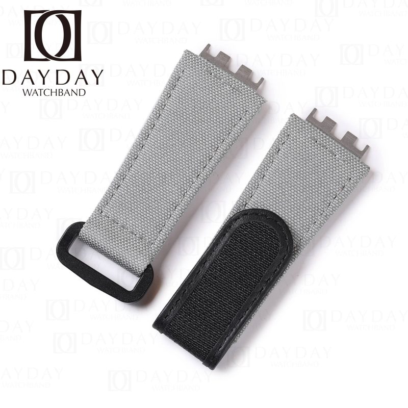 Custom gray velcro watch band for Hublot Big Bang 441 replacement straps