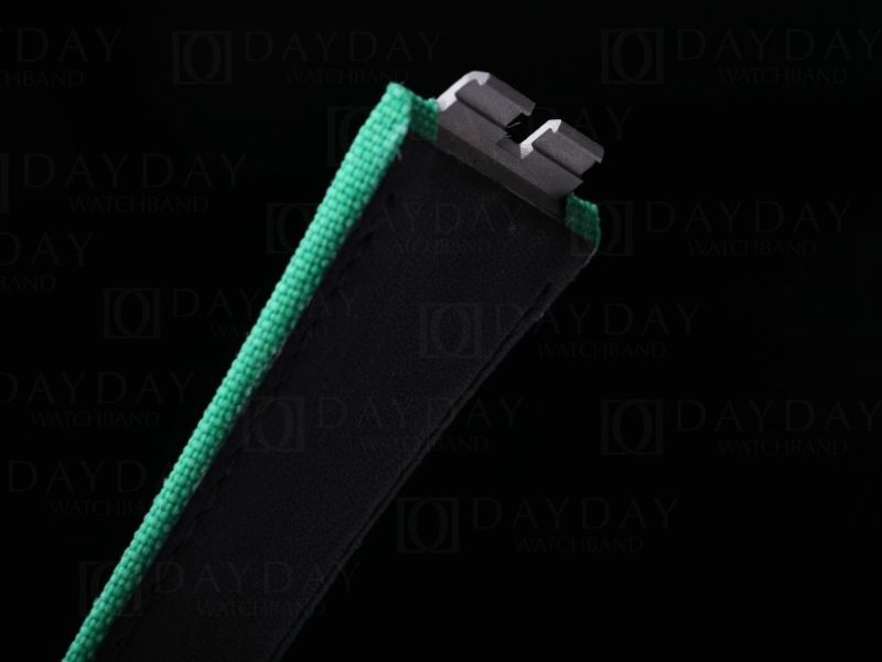 Custom green velcro watch band for Hublot Big Bang 411 replacement straps