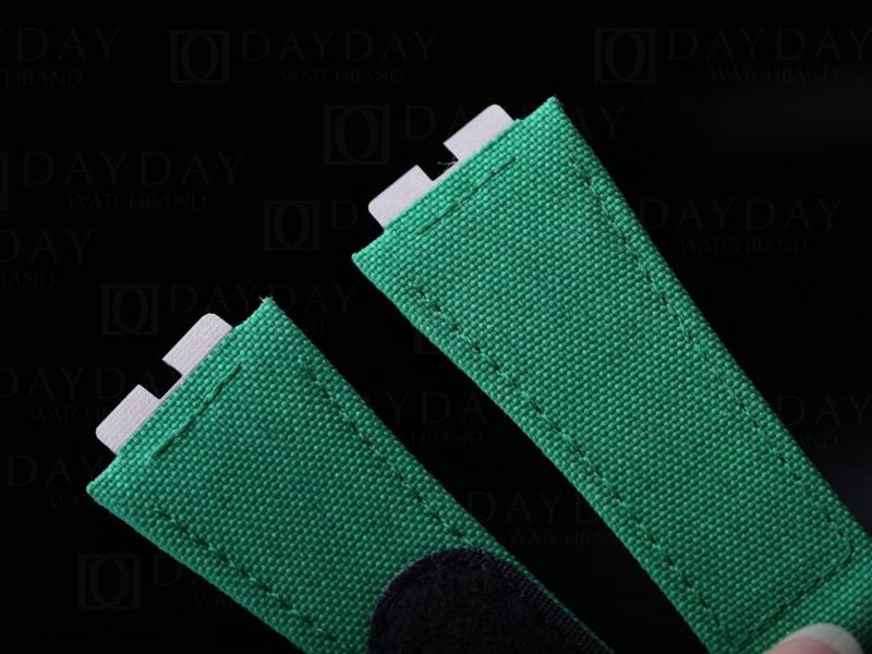 Custom green velcro watch band for Hublot Big Bang 411 replacement straps