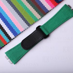 Custom green velcro watch bands for Hublot Big Bang 411 replacement strap