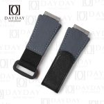 Custom handmade Dark Grey rubber nylon canvas watchbands for Richard Miller strap