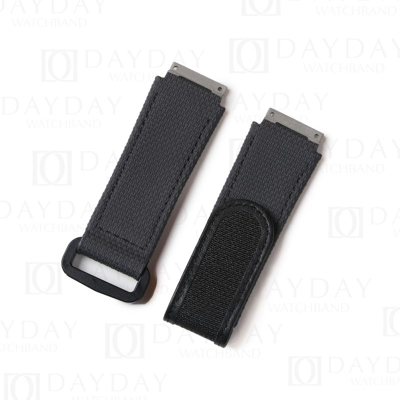 Custom handmade Grey rubber nylon canvas watchbands for Richard Miller strap (14)