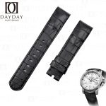 Custom handmade Replacement Black Alligator leather strap for Corum Admirals Cup watch band