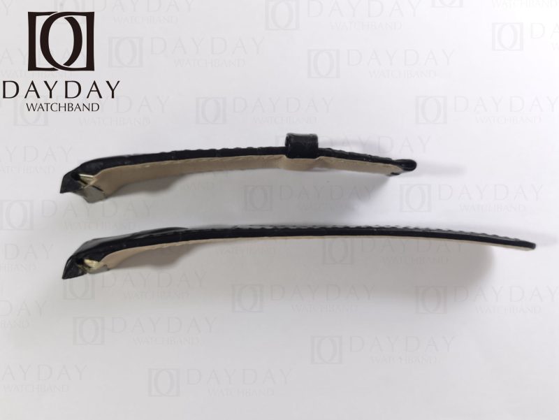 Custom handmade Replacement Black Alligator leather strap for Corum Admirals Cup watch band