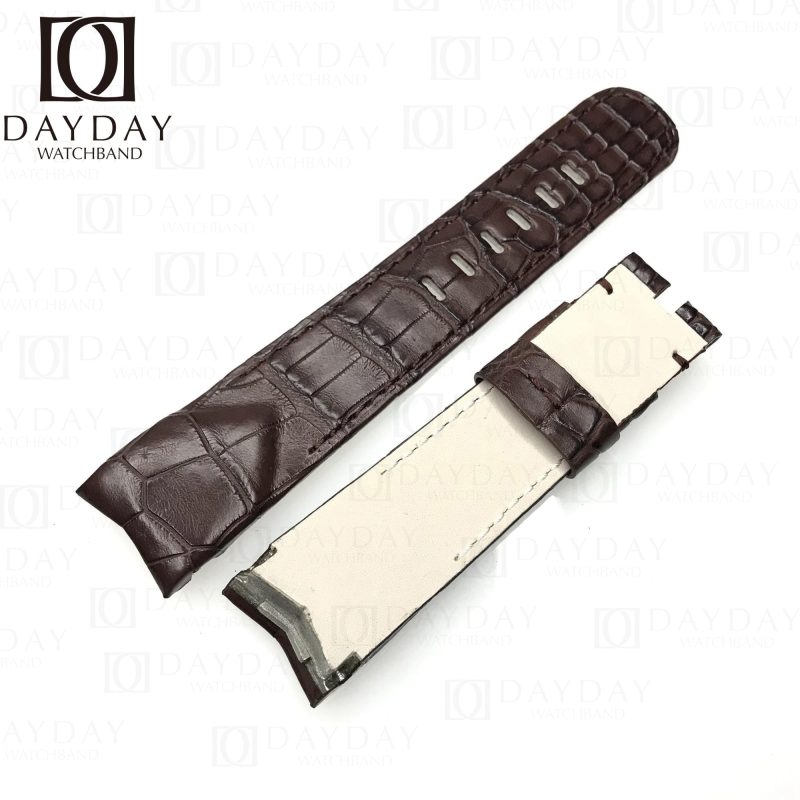 Custom-handmade-Replacement-brown-Alligator-leather-strap-for-Corum-Admirals-Cup-watch-band