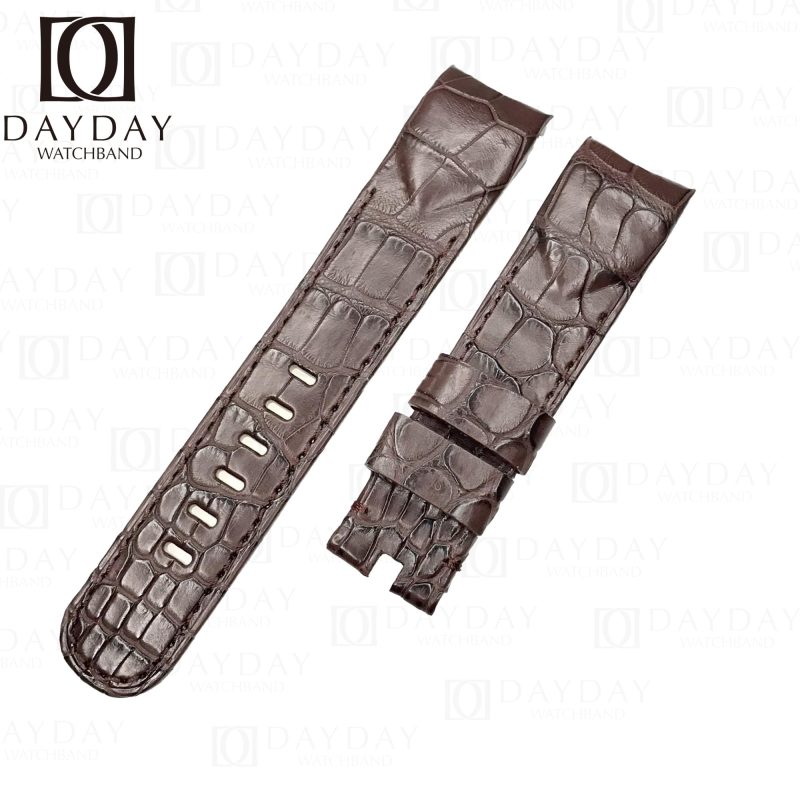 Custom-handmade-Replacement-brown-Alligator-leather-strap-for-Corum-Admirals-Cup-watch-band