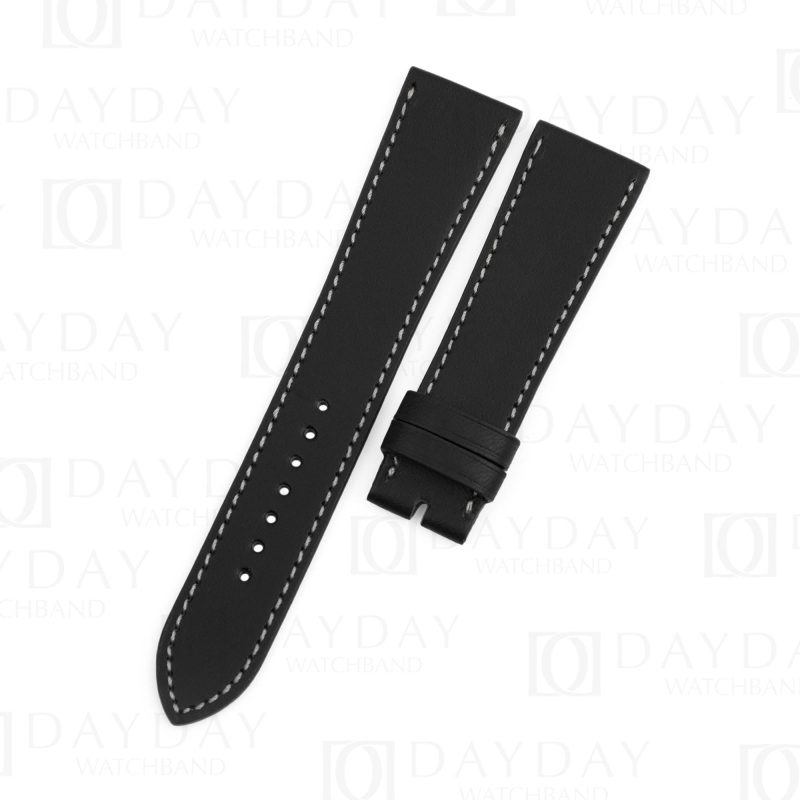 Custom handmade Single tour replacement black calfskin leather watchbands for Hermes straps