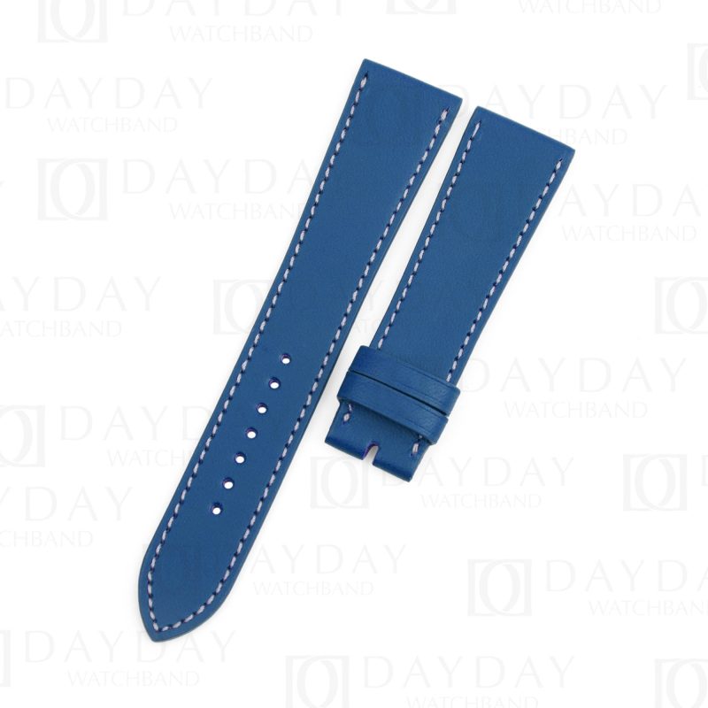 Custom handmade Single tour replacement blue calfskin leather watchbands for Hermes strap